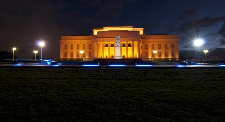 Auckland War Memorial Museum night view